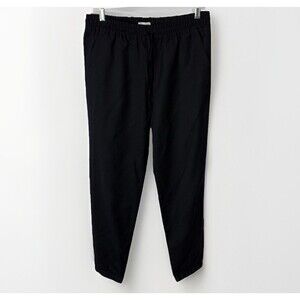 Garnet Hill Pants Womens 4 Wool Jogger Pockets Drawstring City Athleisure Navy